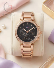 (OS) Tommy Hilfiger Girls Rose Gold Black