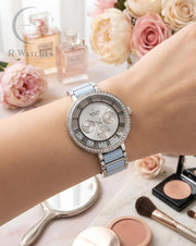 (OS) Rolex Girls Diamond Silver Tiffany Blue