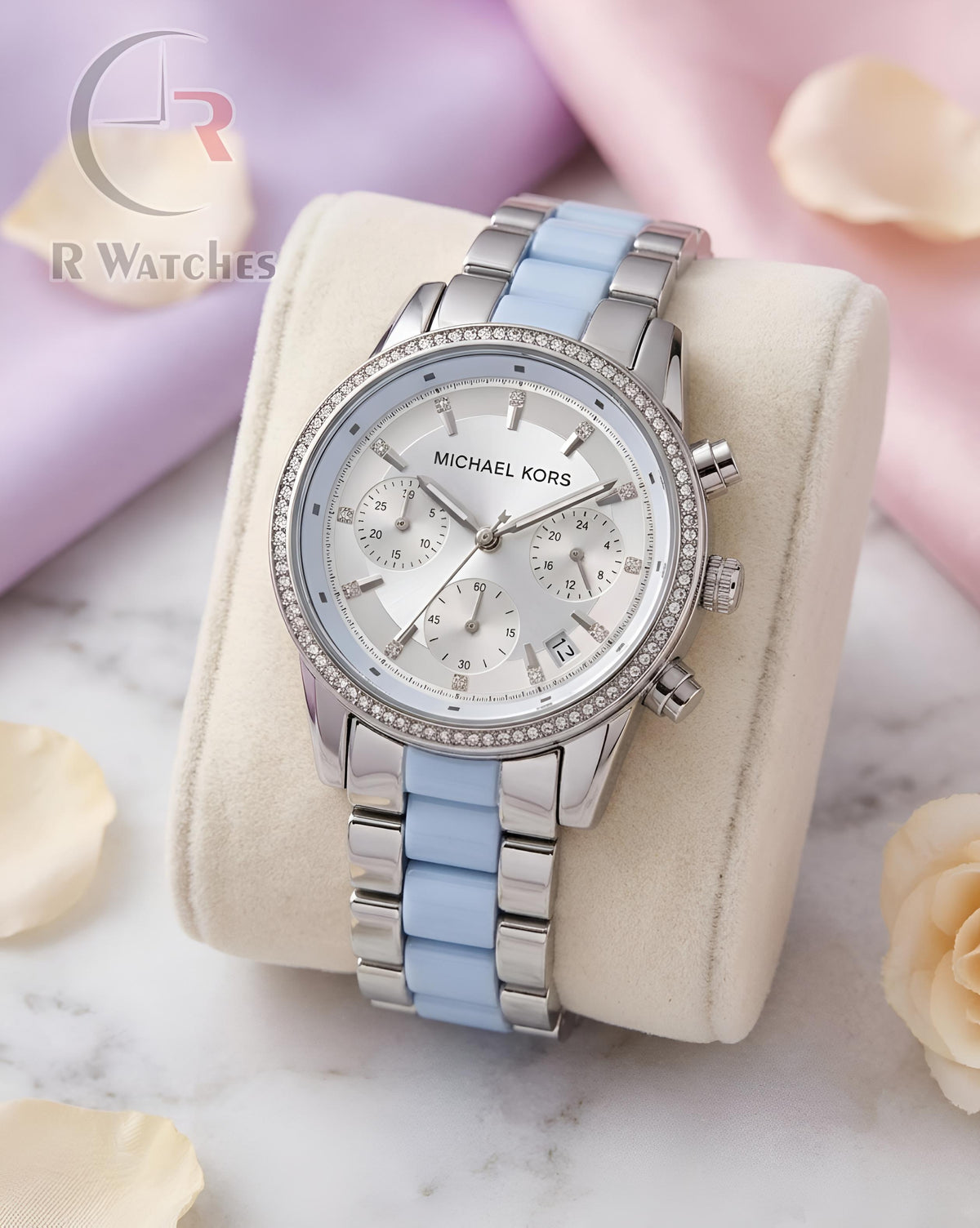 (OS) MK Girls Silver Tiffany Blue