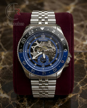 (OS) Seiko Automatic Silver Black Blue
