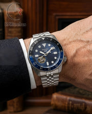 (OS) Seiko Automatic Silver Black Blue