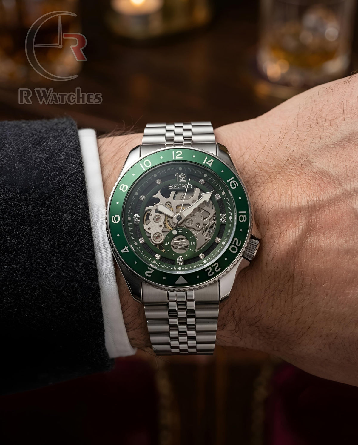 (OS) Seiko Automatic Silver Green