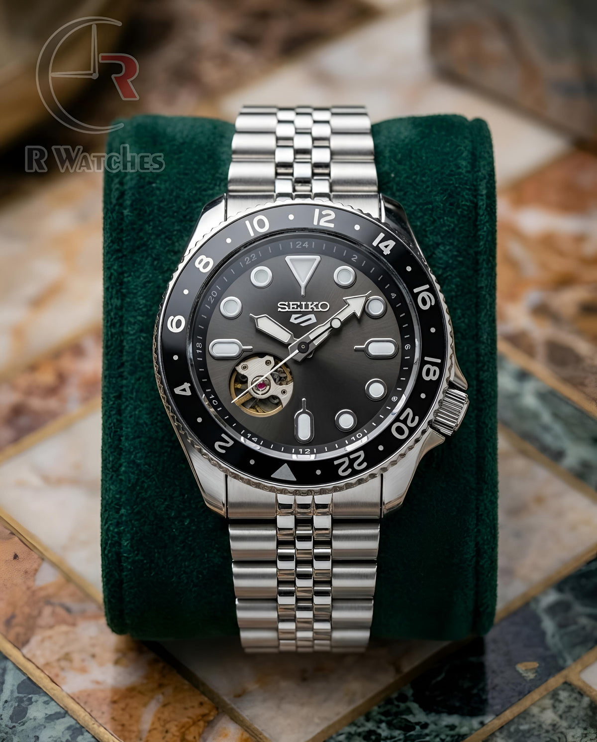 (OS) Seiko Automatic Silver Black