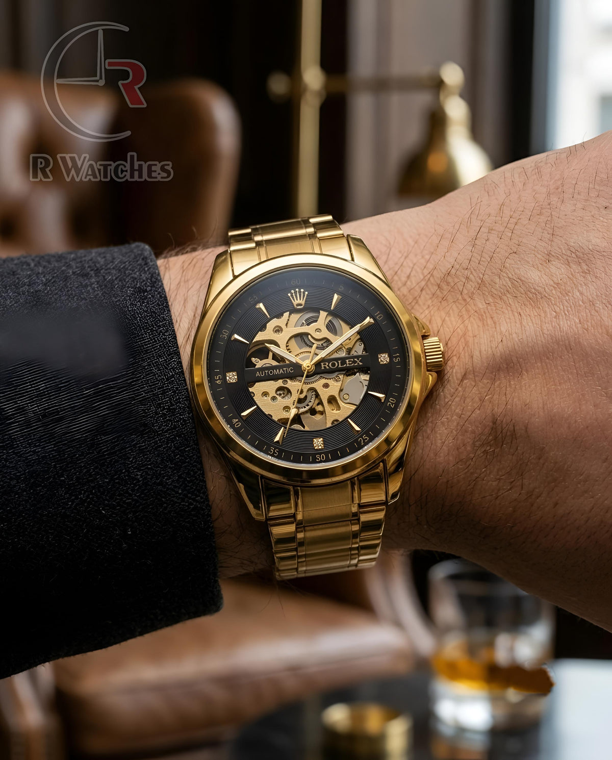 (OS) Rolex Automatic Gold Black
