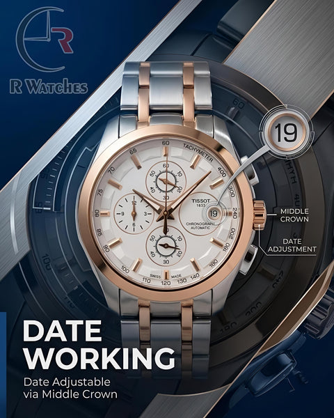 Tissot Dual Tone White – Premium Luxury Chronograph Watch