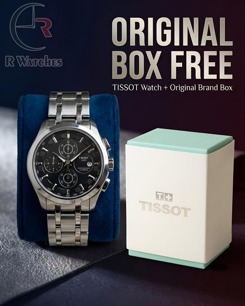 Tissot Silver Black – Premium Luxury Chronograph Watch