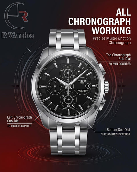 Tissot Silver Black – Premium Luxury Chronograph Watch