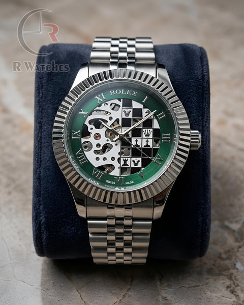 (OS) Rolex Automatic Chess Silver Green
