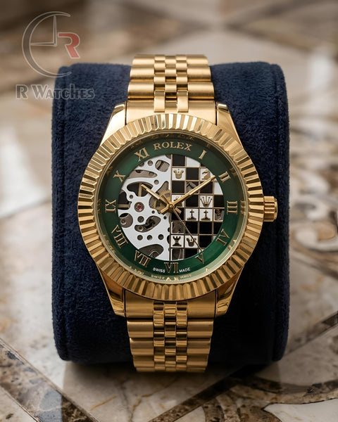 (OS) Rolex Automatic Chess Gold Green