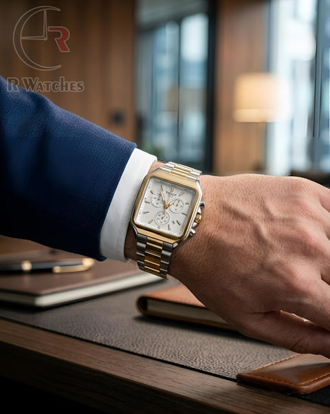 (OS) Tissot Square Dual Tone White