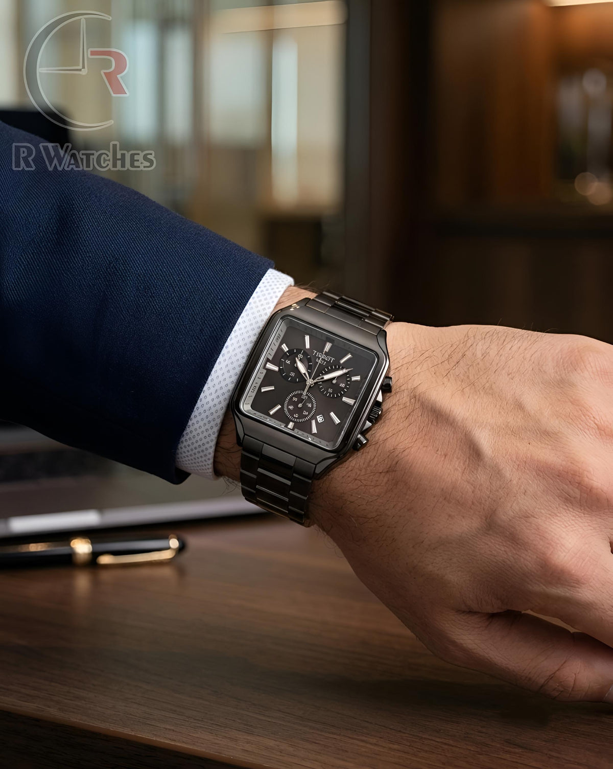 (OS) Tissot Square Black Silver