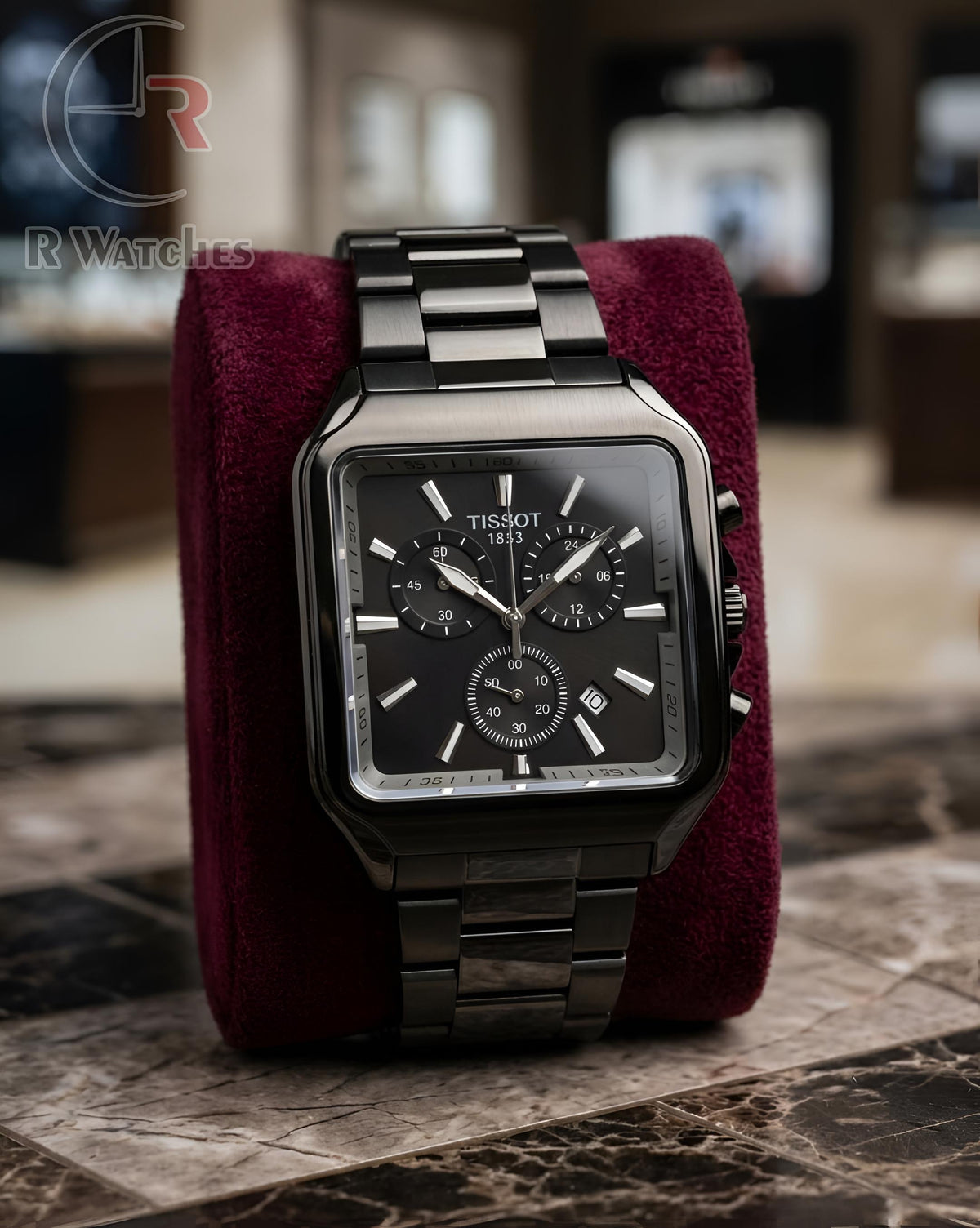 (OS) Tissot Square Black Silver