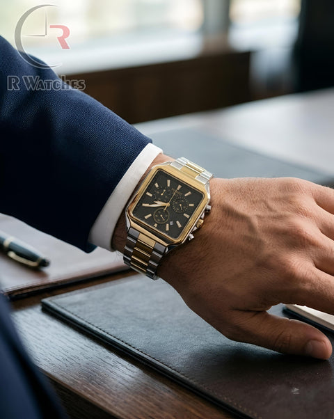 (OS) Tissot Square Dual Tone Black