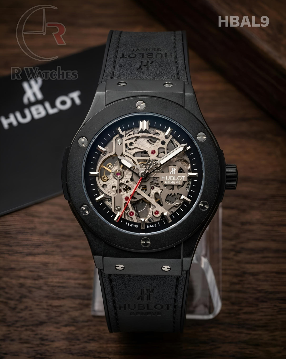 (SS)🖤⭐ Hublot Automatic Leather Full Black (HBAL9)