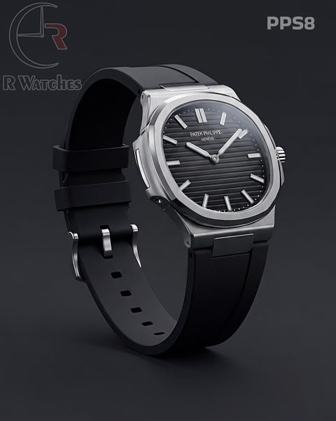 (OS)🖤 Patek Philippe silicon Silver Black (PPS8)