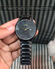 (OS2)📷⭐ Rado Black Metal Gold Dial (RDP18)
