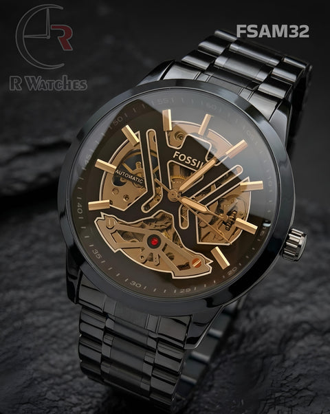 (SS)🖤⭐ Fossil Automatic Cross Full Black (FSAM32)