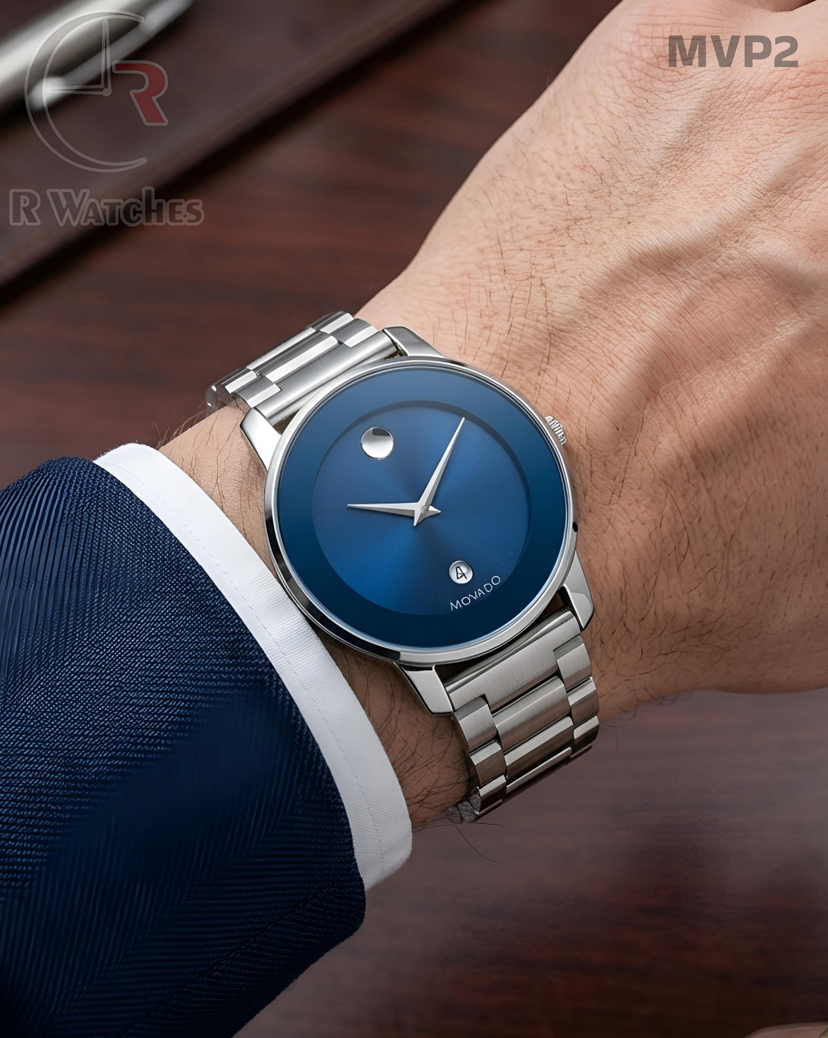 (OS2)🖤⭐ Movado silver blue (MVP2)