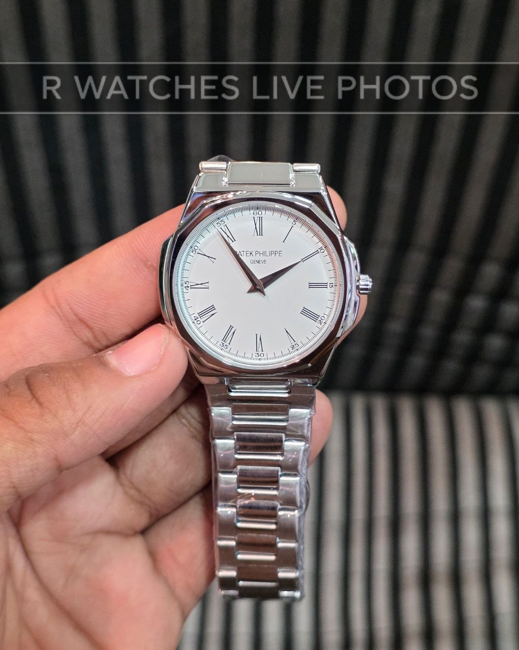 (OS)🖤⭐ Patek Philippe Silver White Roman Dial (PPP23)