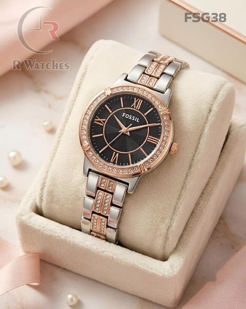 (OS)🖤⭐ Fossil girls dual tone black dimond (FSG38)