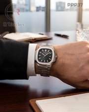 (OS2)🖤⭐ Patek Philippe Silver Black Dial (PPP37)