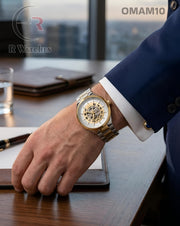 (SS)🖤⬆️⭐🔁 Omega Automatic Dual Tone White (OMAM10)