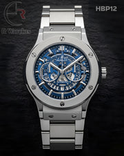 (OS)🖤⭐ Hublot Machinery Silver Nevy Blue Dial (HBP12)