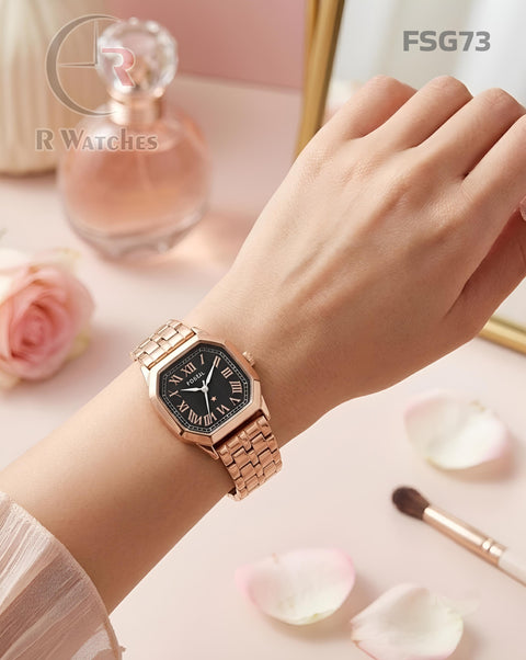 (SS)🖤 Fossil Girls Roman Rose Gold Black (FSG73)