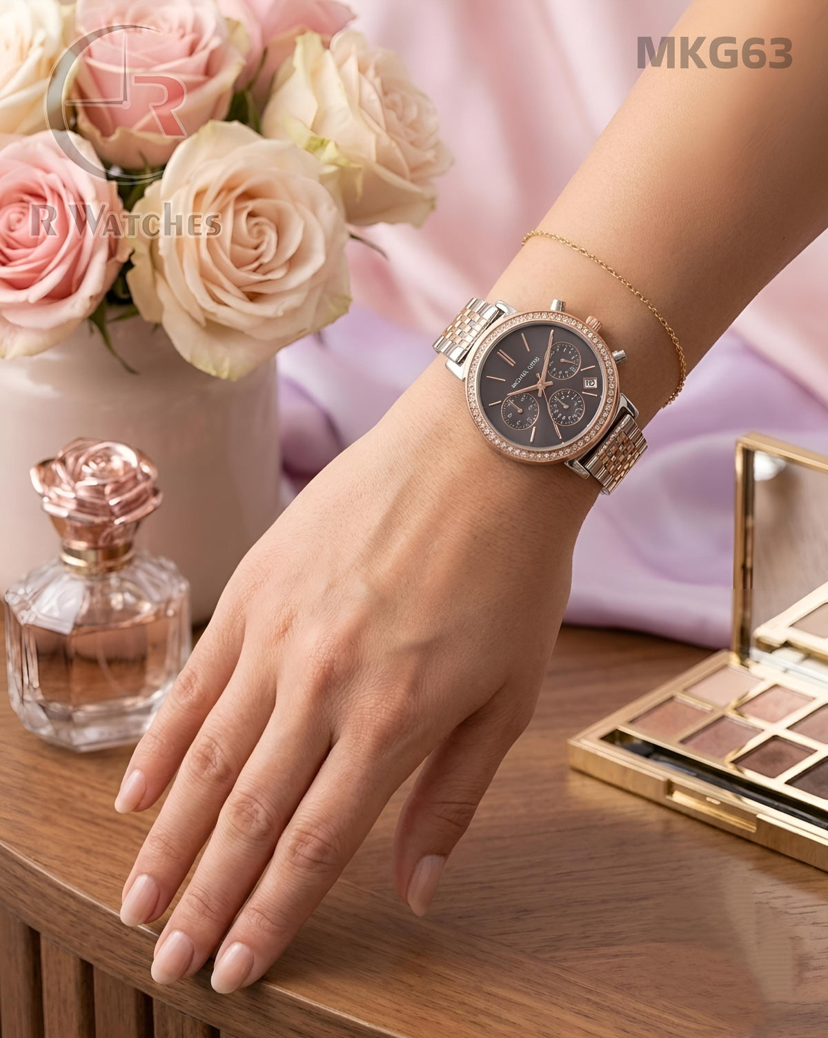 (SS)🖤⬆️ MK Diamond Girls Rose Gold Grey (MKG63)