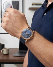 (OS)🖤Patek Philippe Leather Rose Gold Blue (PPL8)