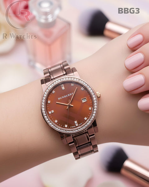 (SS)🖤⬆️⭐ Burberry girls full brown dimond (BBG3)