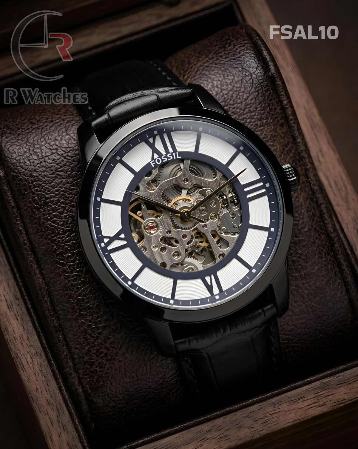 (OS)🖤⭐ Fossil Automatic Leather Black (FSAL10)
