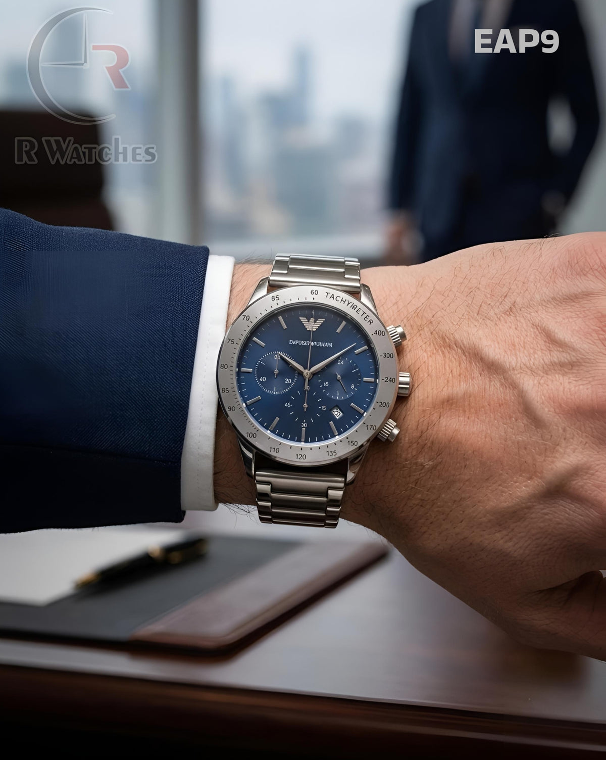 (OS)🖤⬆️ Emporio Armani new silver blue (EAP9)