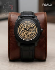 (OS)🖤⭐ Fossil Leather Automatic Black Grey Black leather (FSAL3)