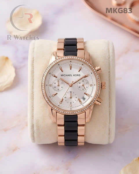 (OS)🖤⬆️ Mk Diamond Rose Gold Black White (MKG83)
