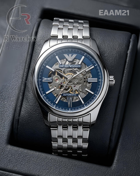 (OS)🖤⭐ Armani Automatic Blue Silver (EAAM21)