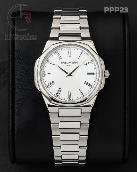 (OS)🖤⭐ Patek Philippe Silver White Roman Dial (PPP23)