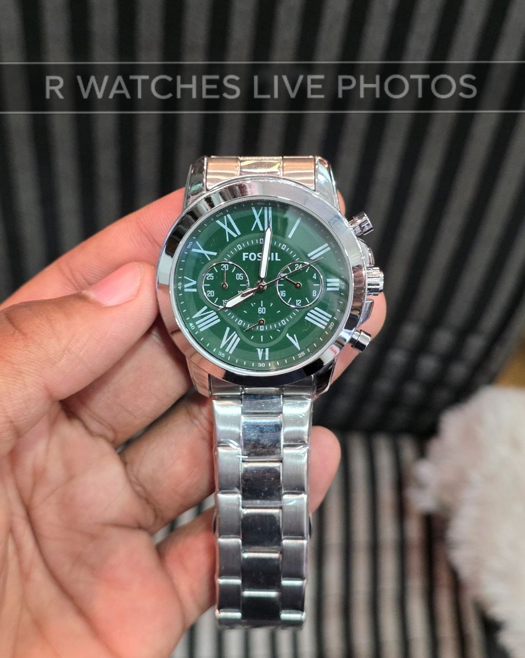 (SS)🖤⭐ Fossil Silver Green Roman Dial (FSP23)