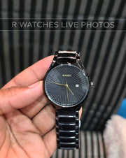 (SS)📷⭐ Rado Black Metal Gold Dial (RDP16)