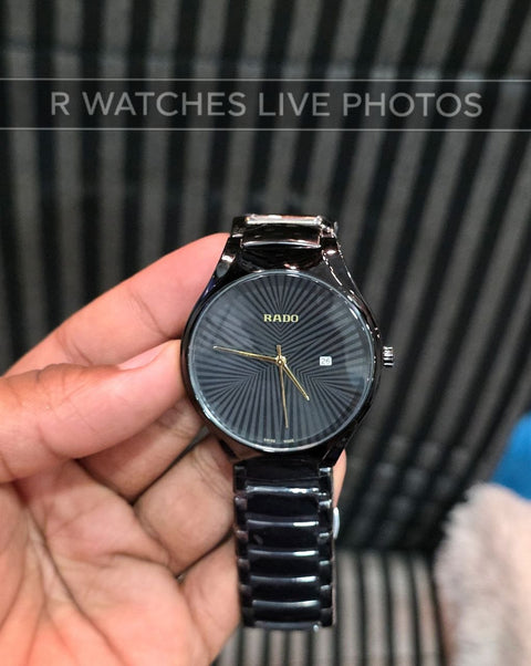 (SS)📷⭐ Rado Black Metal Gold Dial (RDP16)