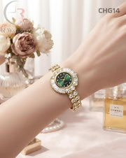 (OS)🖤⭐ Chanel Girls Diamond Gold Green (CHG14)