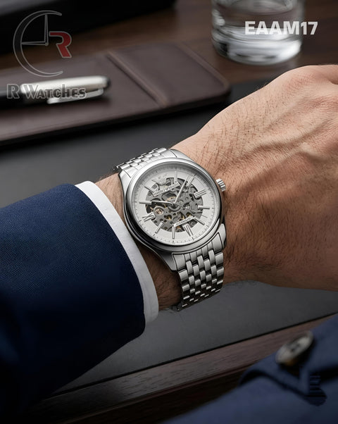 (OS2)🖤⭐ Armani Automatic White Silver (EAAM17)