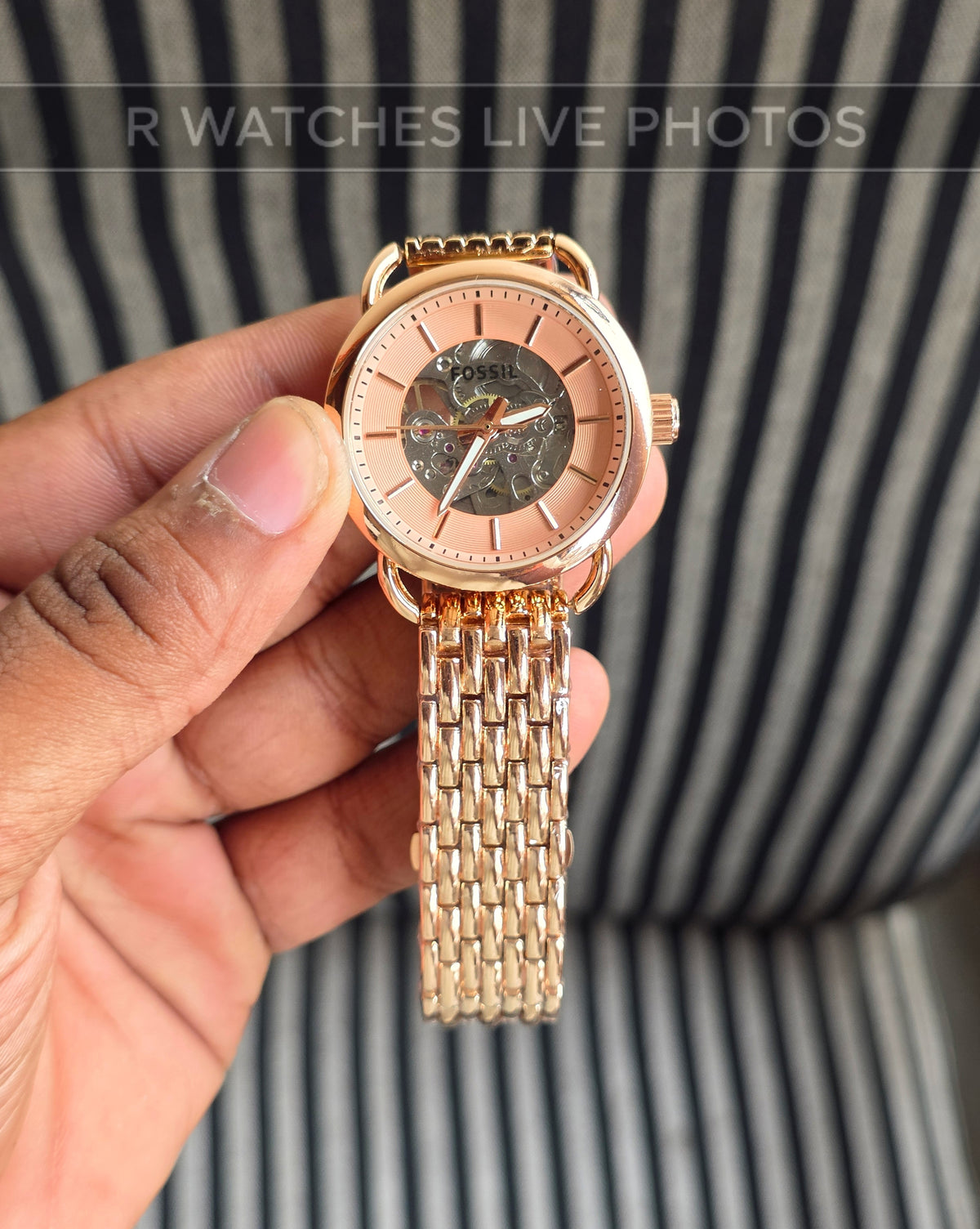 (SS)🖤⬆️⭐ Fossil Girls Automatic Rose Gold Pink (FSGA3)