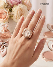 (OS)🖤⬆️ Fossil Girls Ring Diamond Full Rose Gold (FSG18)