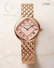 (OS)🖤⭐ Cartier Girls Rose Gold Pink Roman Dial (CTG6)