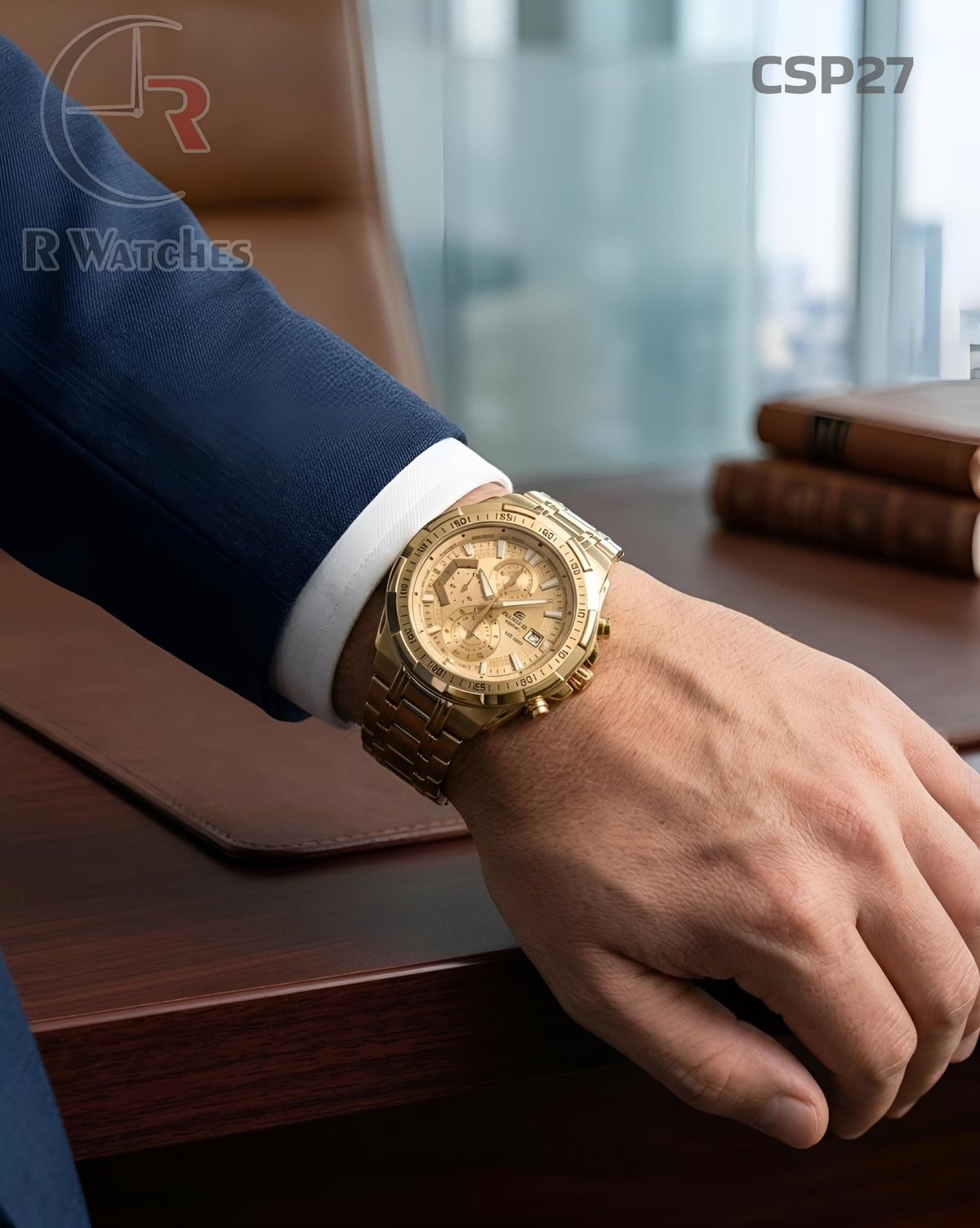 (OS)🖤⬆️⭐ Casio Edifice Premium Full Gold (CSP27)