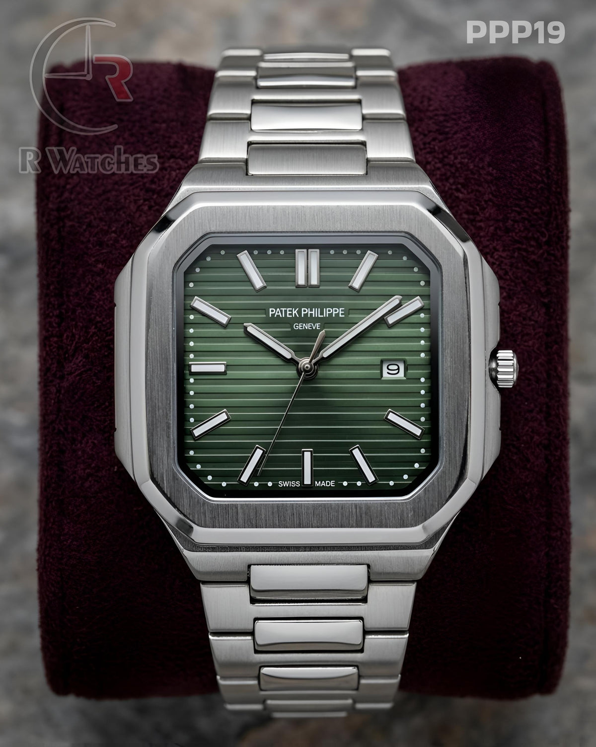 (OS)🖤⭐ Patek philip silver green (PPP19)