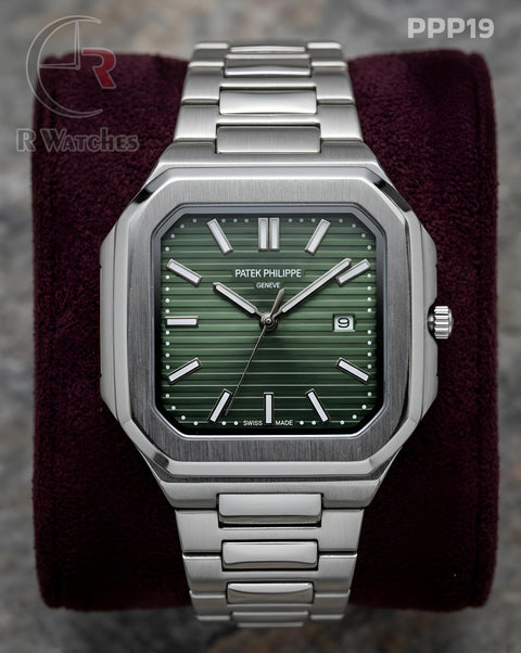 (SS)🖤⭐ Patek philip silver green (PPP19)