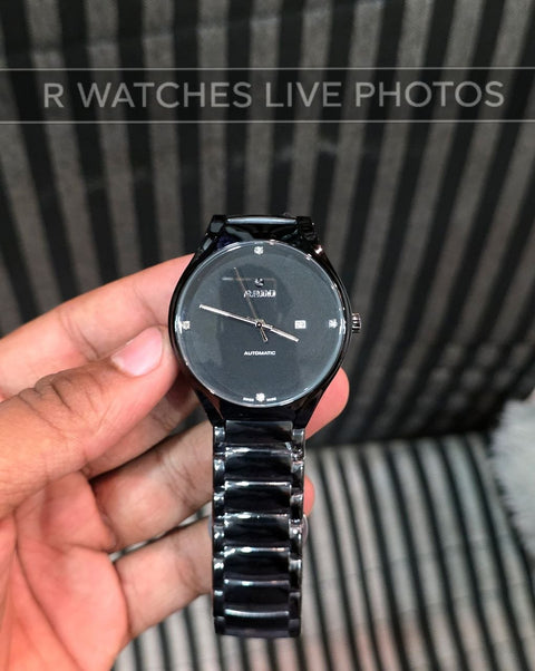 (SS)📷⬆️⭐ Rado Black Metal Silver Dial (RDP19)