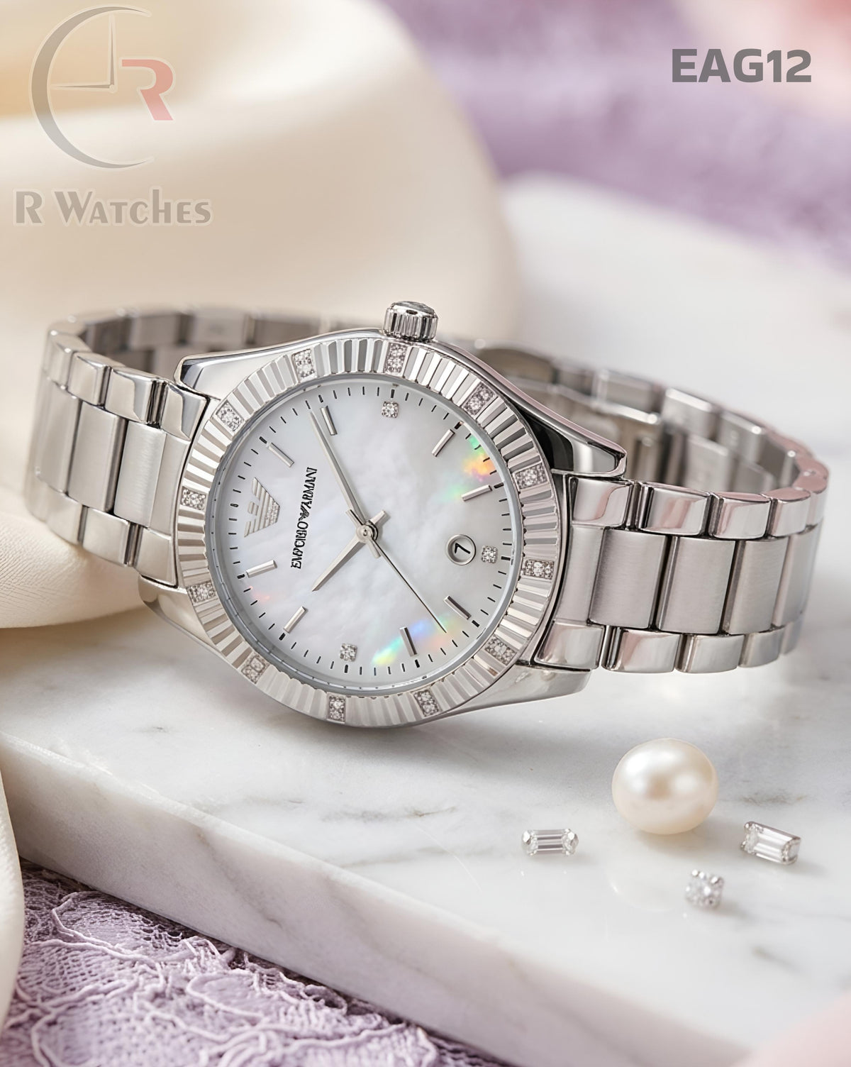 (SS)🖤⭐ Armani girls silver white (EAG12)